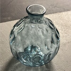 Textured Blue Glass Vase